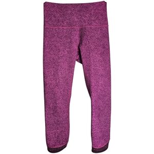 Lululemon Transcend Crop Pink Purple High Rise Leggings Laser Cut Size 6